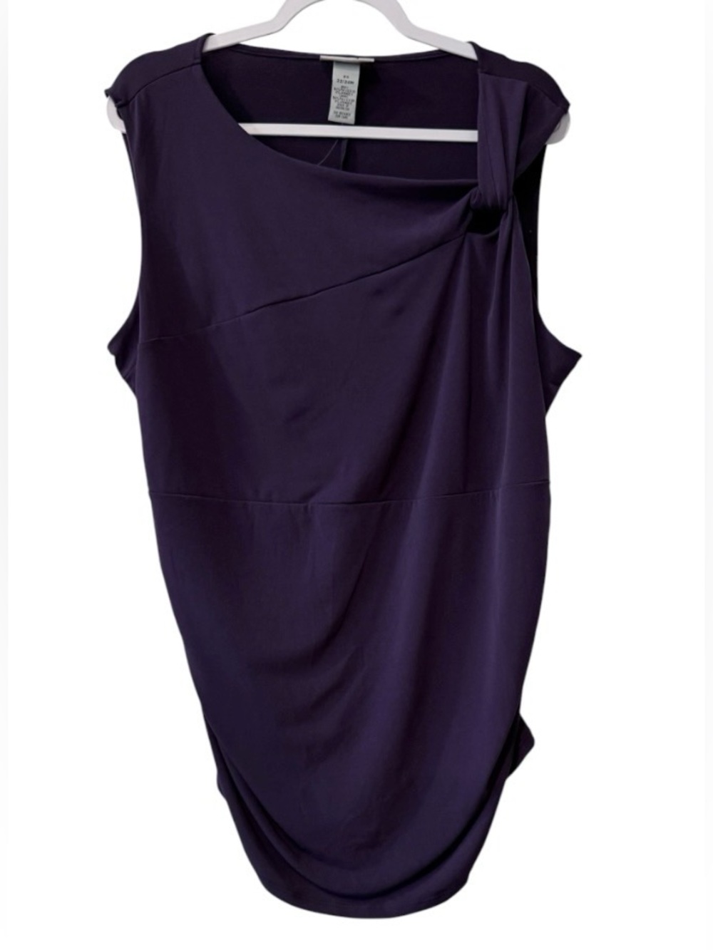 NWOT Catherines Curvy Collection women’s 2X sleeveless purple long ruched top